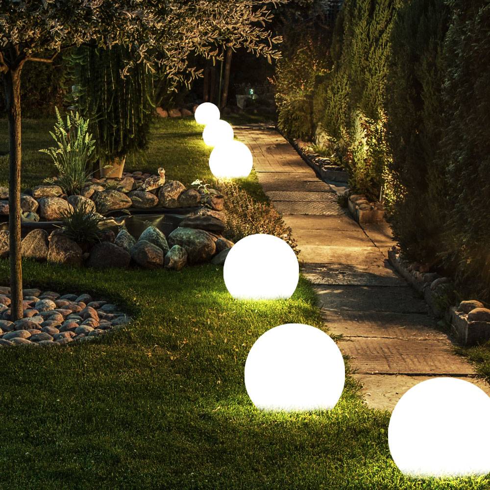 6x LED Solar Kugel Lampen 10cm Durchmesser Garten Beleuchtung Außen Terrassen Steck Erdspieß Leuchten Garten Veranda Hof Weg Terrasse