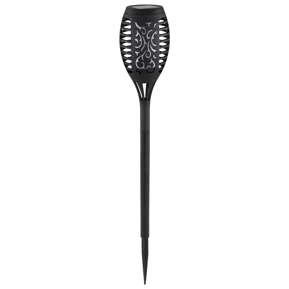 3er Set LED Solar Steck Leuchte schwarz Außen Garten Dekor Stanzungen Lampe Hof Strahler Erdspieß