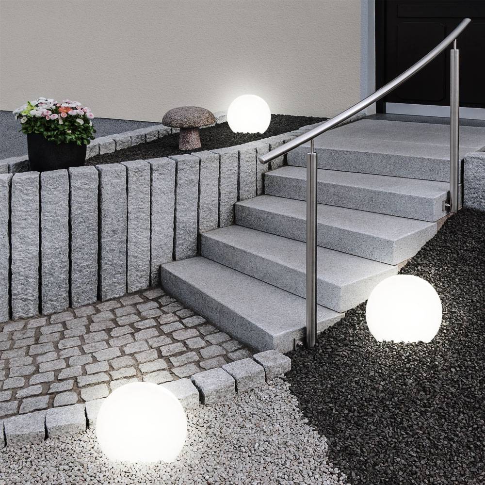 Solarleuchte Kugel Garten Kugelleuchte Solar LED Gartendeko Solarkugel für Außen 10 cm, mit Erdspieß, 1x LED 0,06 Watt weiß, DxH 10x34 cm, 6er Set
