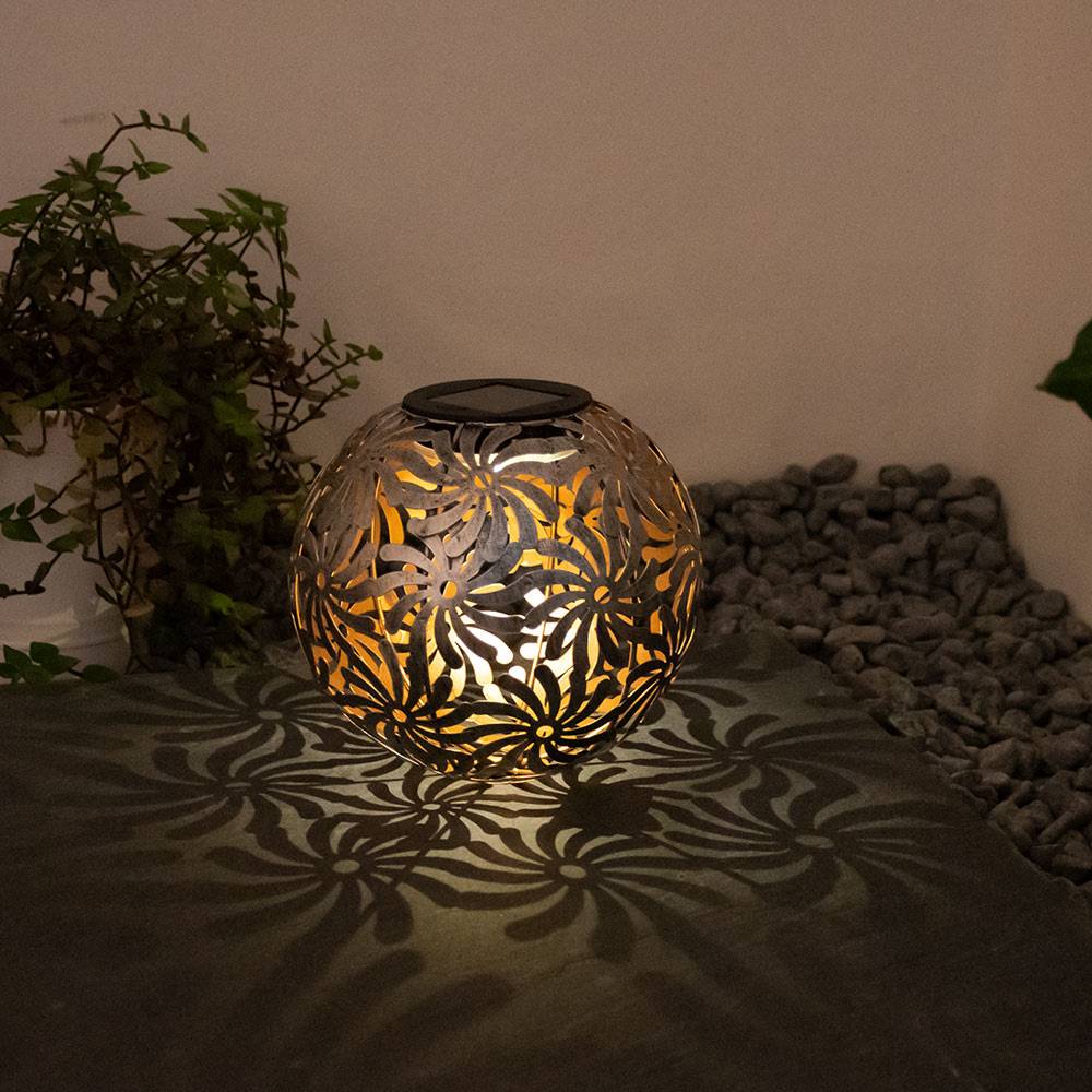 LED Solar Außen Bereich Steck Leuchte Garten Dekor Geflecht Kugel Erdspieß Hof Lampe