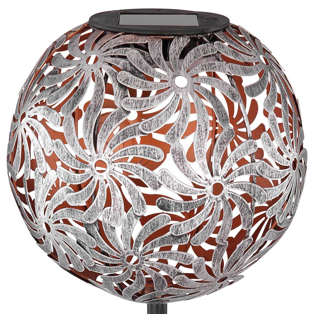 2x LED Solar Kugel Steck Lampen silber Garten Deko Erdspieß Lampen SCHWARZ GOLD