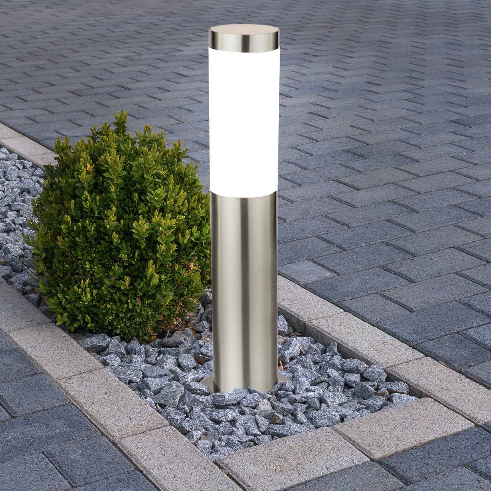 LED Außenstehlampe Gartenlampe Edelstahl silber Außenlampe Wegeleuchte Wegelampe
