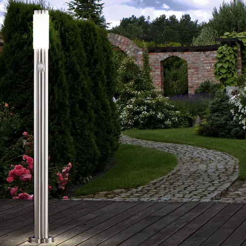 LED Edelstahl Steh Leuchte Stand Lampe Außen Beleuchtung IP44 Bewegungsmelder LED Edelstahl Steh Leuchte Stand Lampe Außen Beleuchtung IP44 Bewegungsmelder