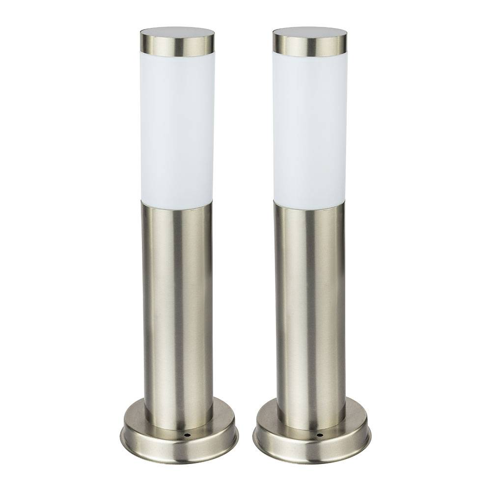 2er Set Außen Leuchten Edelstahl Steh Beleuchtung dimmbar Fernbedienung Lampen im Set inkl. RGB LED Leuchtmittel