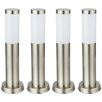 4er Set Edelstahl Steh Leuchten Außen Beleuchtungen IP44 Stand Lampen Silber E27 Strahler Lichter 4er Set Edelstahl Steh Leuchten Außen Beleuchtungen IP44 Stand Lampen Silber E27 Strahler Lichter