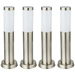 4er Set Edelstahl Steh Leuchten Außen Beleuchtungen IP44 Stand Lampen Silber E27 Strahler Lichter 4er Set Edelstahl Steh Leuchten Außen Beleuchtungen IP44 Stand Lampen Silber E27 Strahler Lichter