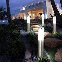 4er Set Außen Steck Steh Lampen silber EDELSTAHL Garten Weg Beleuchtung Erdspieß Sockel Leuchten 4er Set Außen Steck Steh Lampen silber EDELSTAHL Garten Weg Beleuchtung Erdspieß Sockel Leuchten