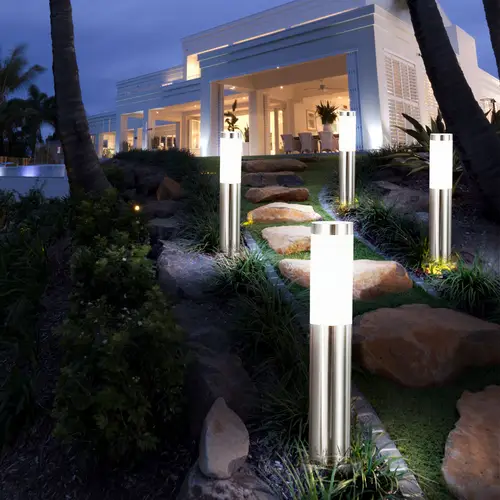 4x LED Außen Stehleuchte Standlampe Beleuchtung Weg-Licht Edelstahl IP44 geeignet für Garten, Hof, Weg, Eingangsbereich, Veranda, Terrasse 4x LED Außen Stehleuchte Standlampe Beleuchtung Weg-Licht Edelstahl IP44 geeignet für Garten, Hof, Weg, Eingangsbereich, Veranda, Terrasse