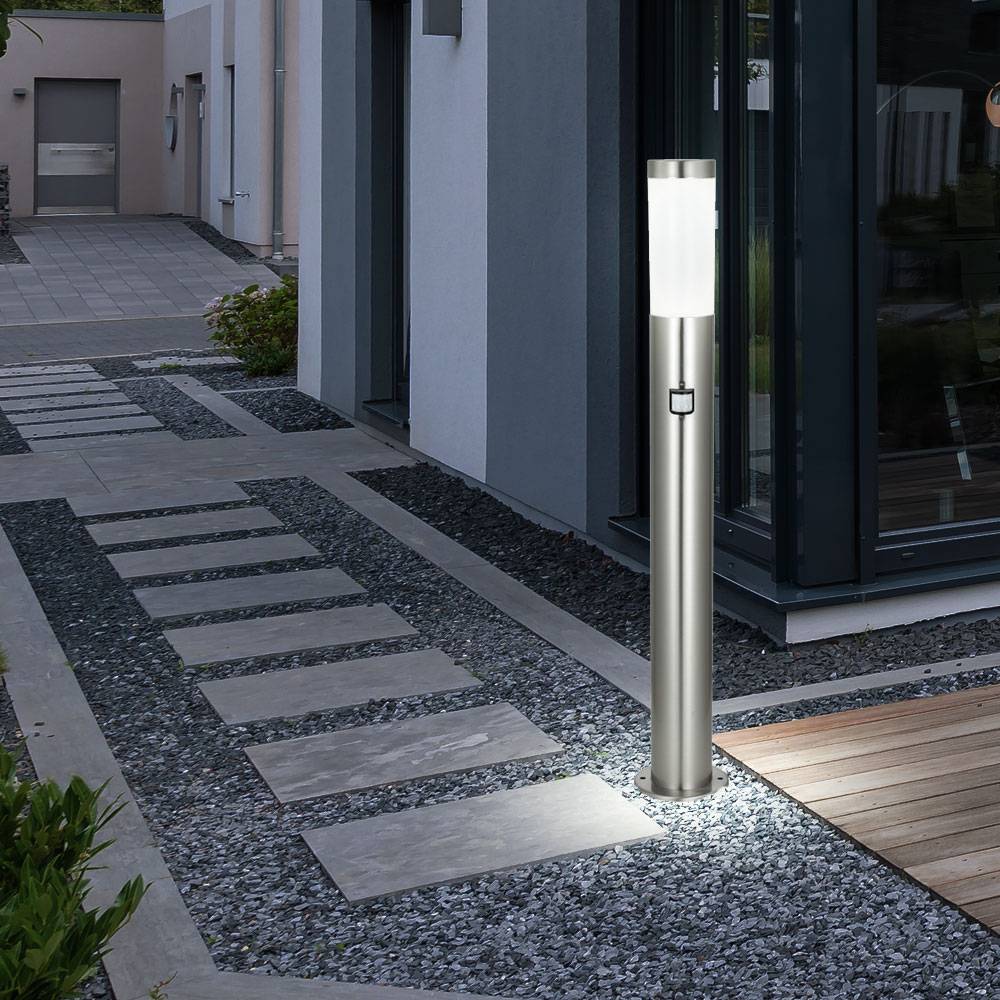 2er Set Stand Leuchte Außen Balkon Beleuchtung Edelstahl Bewegungsmelder IP44