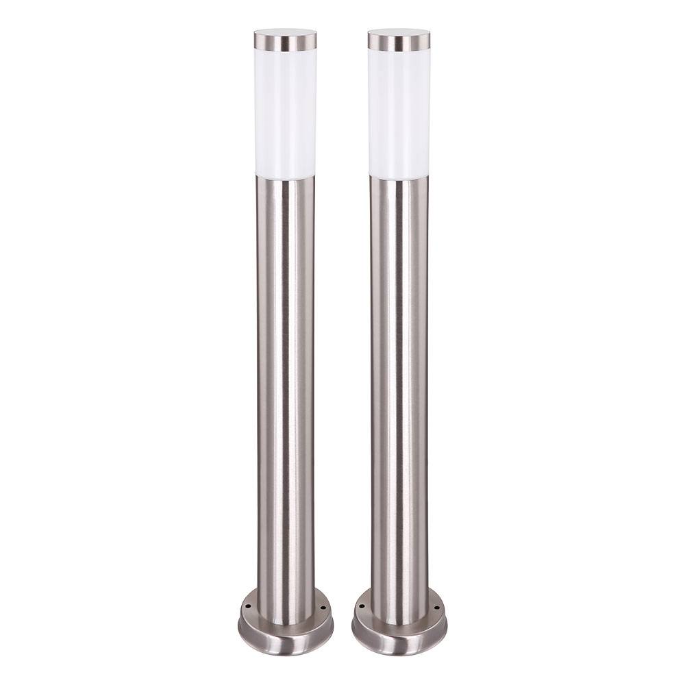 2er Set Stand Leuchte Veranda Hof Haus Tür Edelstahl Steh Beleuchtung IP44