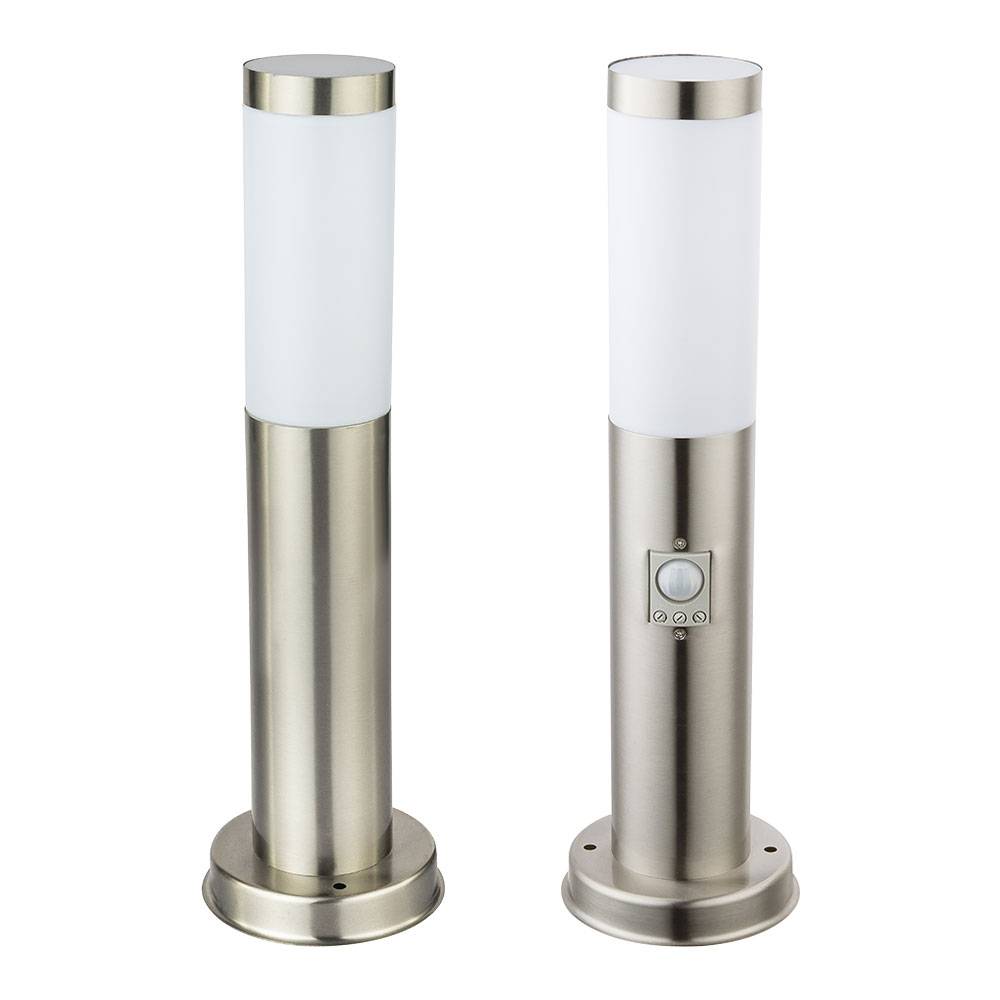 2er Außen Lampen Steh Beleuchtung Edelstahl Bewegungsmelder Garten Stand Leuchten IP44