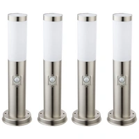 Sockelleuchte E27 Stehlampe Garten Außenleuchte Bewegungsmelder, Fernbedienung dimmbar Memory IP44, Edelstahl silber opal, 1x RGB LED 8,5W 806Lm Sockelleuchte E27 Stehlampe Garten Außenleuchte Bewegungsmelder, Fernbedienung dimmbar Memory IP44, Edelstahl silber opal, 1x RGB LED 8,5W 806Lm