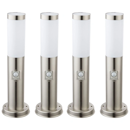 Sockelleuchte E27 Stehlampe Garten Außenleuchte Bewegungsmelder, Fernbedienung dimmbar Memory IP44, Edelstahl silber opal, 1x RGB LED 8,5W 806Lm Sockelleuchte E27 Stehlampe Garten Außenleuchte Bewegungsmelder, Fernbedienung dimmbar Memory IP44, Edelstahl silber opal, 1x RGB LED 8,5W 806Lm