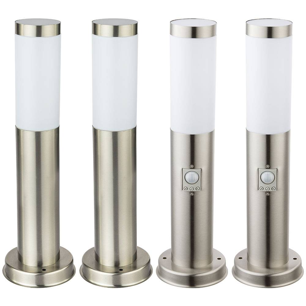 4er Set RGB LED Außen Steh Lampen dimmbar Fernbedienung Edelstahl Bewegungsmelder Garten Weg Leuchten