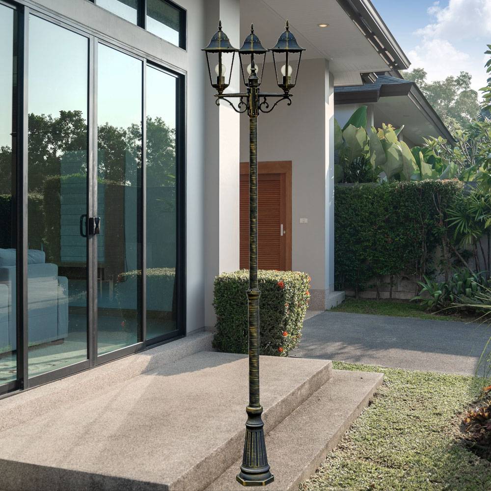 Design Außen Leuchte Kandelaber Steh Lampe Stand Beleuchtung im Set inklusive LED Leuchtmittel