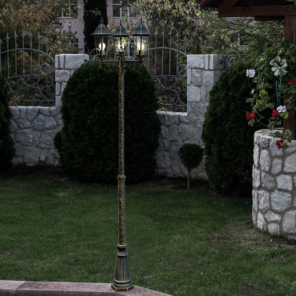 Design Außen Leuchte Kandelaber Steh Lampe Stand Beleuchtung im Set inklusive LED Leuchtmittel