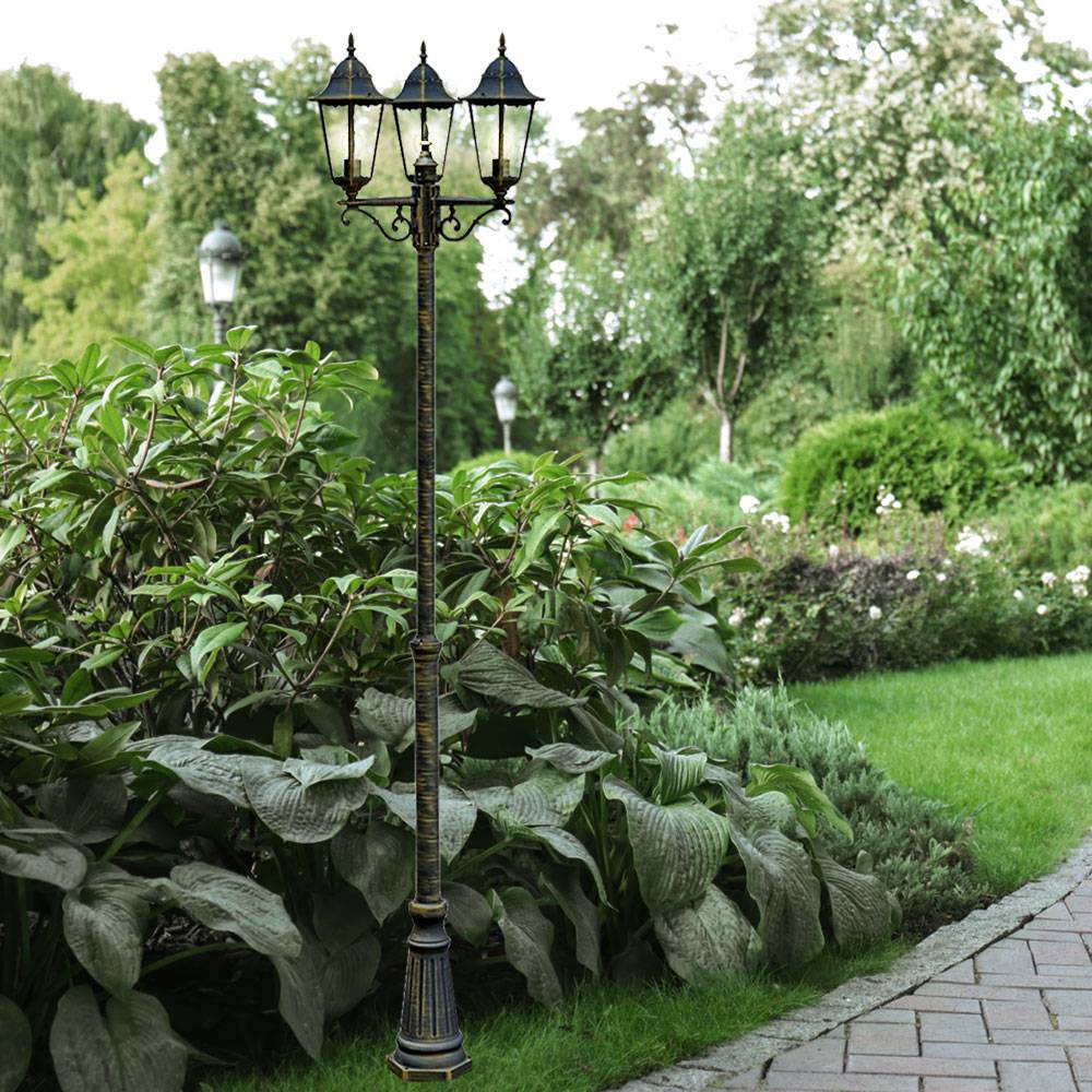 Design Außen Leuchte Kandelaber Steh Lampe Stand Beleuchtung im Set inklusive LED Leuchtmittel