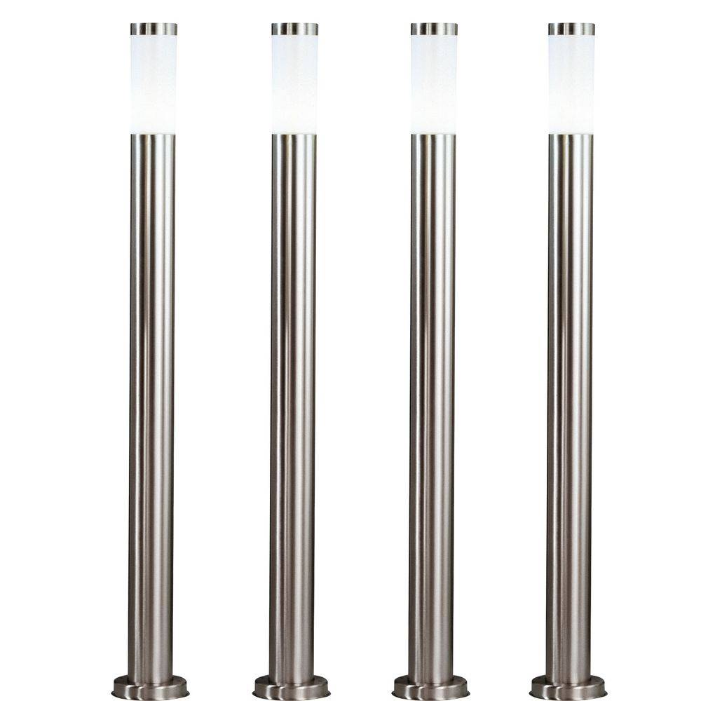 4er Set Außen Bereich Steh Stand Lampen Grundstück Leuchten Edelstahl Strahler