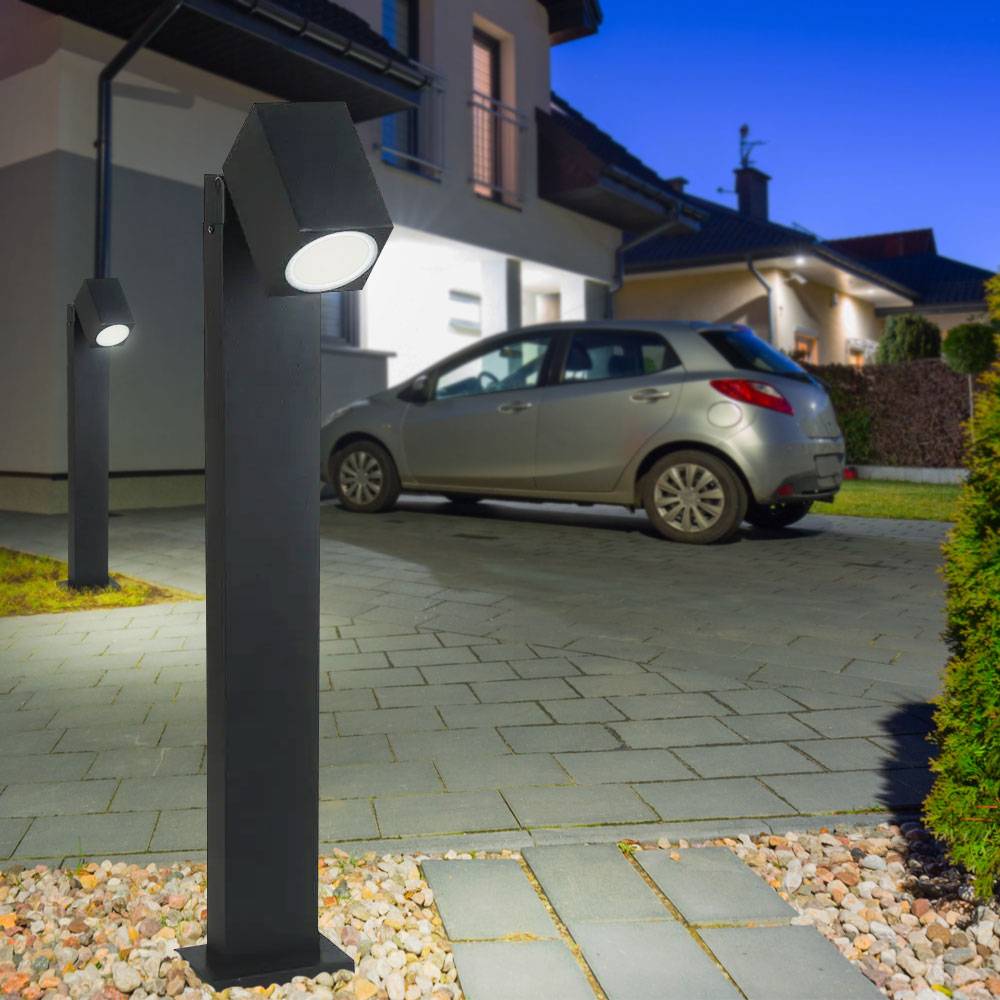 LED Garten Design Außen Steh Leuchte Stand Lampe GU10 Strahler schwenkbar ALU Spot Beleuchtung