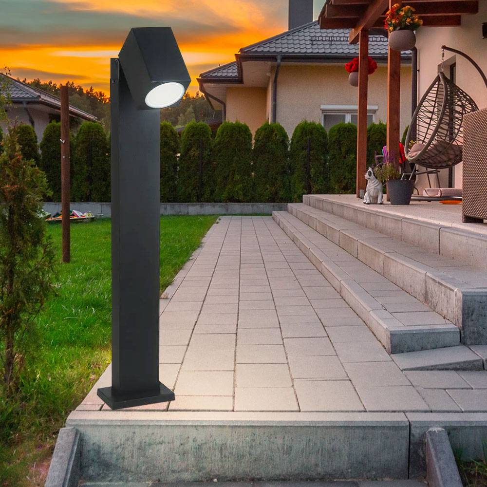 LED Garten Design Außen Steh Leuchte Stand Lampe GU10 Strahler schwenkbar ALU Spot Beleuchtung