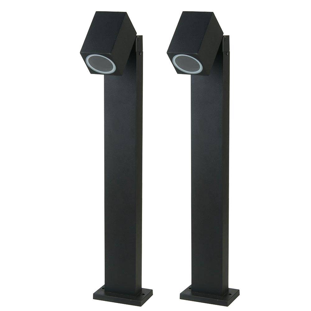 2x LED Außen Garten Steh Stand Lampe Leuchte Veranda Hof Weg Beleuchtung Spot beweglich Strahler