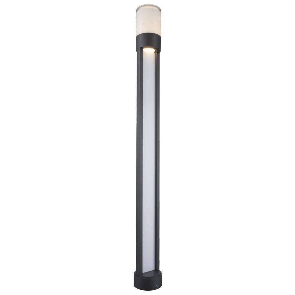 Außen Stehlampe Standlampe Garten Balkon grau Alu H 110 cm, Aluminium, IP44, 1x LED warmweiß, DxH 11x110 cm