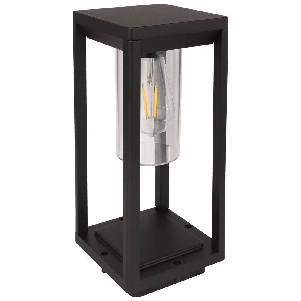 Außen Steh Lampe Garten Beleuchtung ALU Laterne Retro Hof Balkon Terrassen Deko Tisch Leuchte schwarz