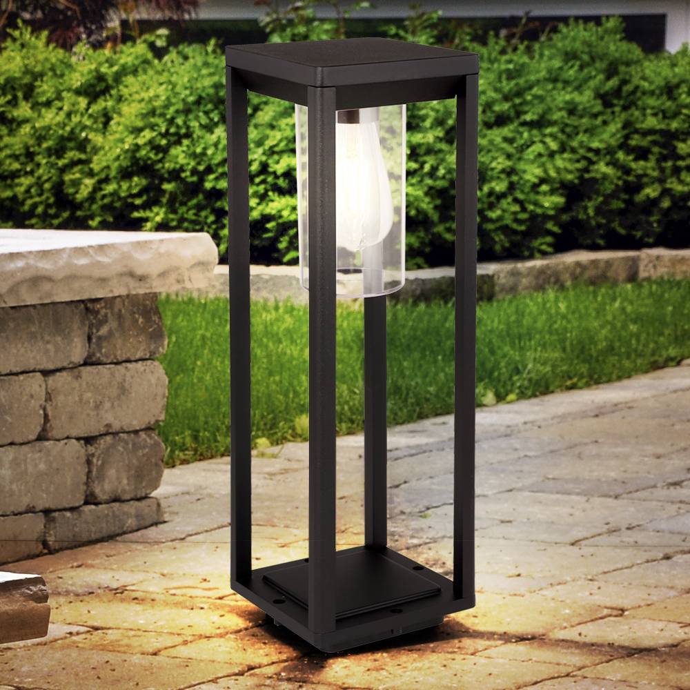 Steh Leuchte ALU Außen Beleuchtung Garten Steh Lampe FILAMENT Laterne im Set inkl. LED Leuchtmittel