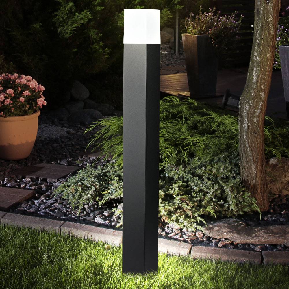 Smart Außen Steh Lampe dimmbar App Sprachsteuerung Stand Sockel Garten Leuchte schwarz im Set inkl. RGB LED Leuchtmittel
