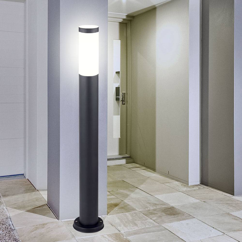 Außen Steh Lampe Garten Weg Steck Beleuchtung Edelstahl Terrassen Erd Boden Spieß Stand Leuchte anthrazit