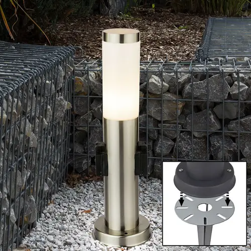 Edelstahl Sockel Leuchte Erdspieß Garten Weg Beleuchtung Steckdosen Außen Steck Steh Lampe Edelstahl Sockel Leuchte Erdspieß Garten Weg Beleuchtung Steckdosen Außen Steck Steh Lampe
