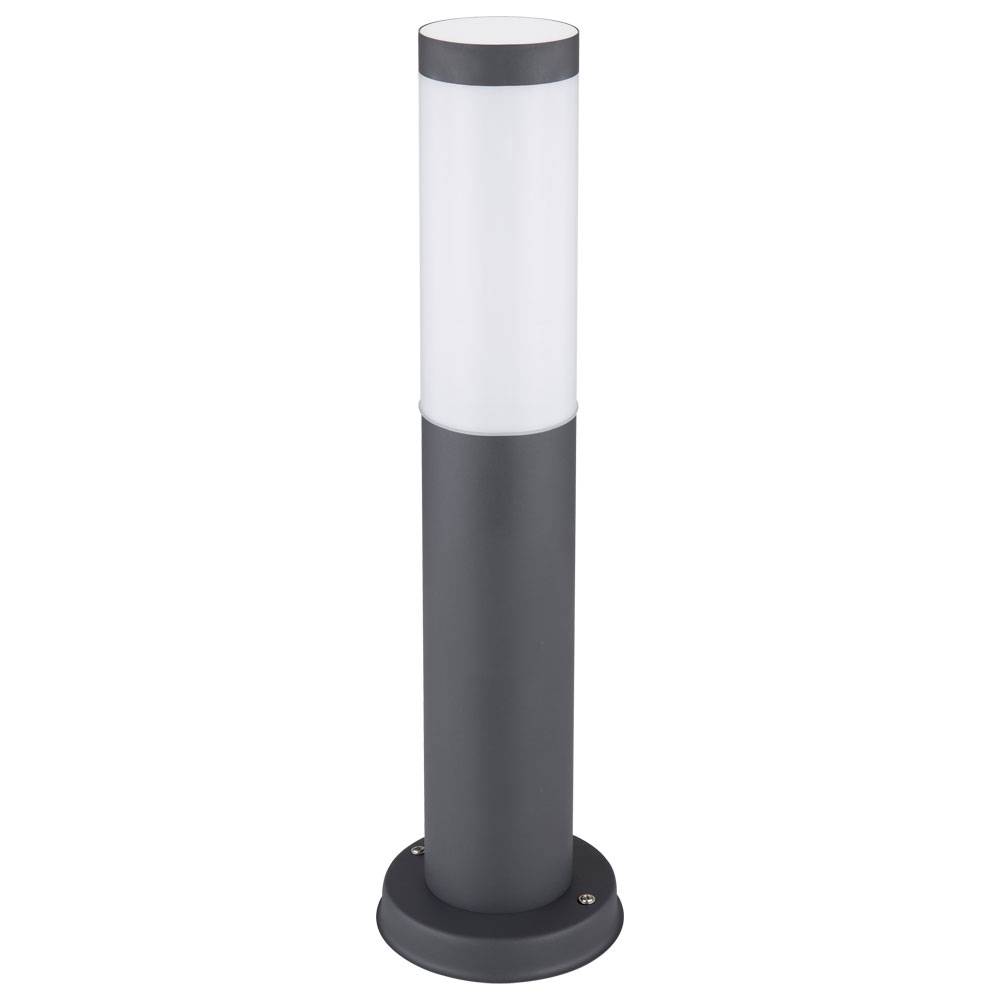Edelstahl Sockel Steh Leuchte ANTHRAZIT Garten Beleuchtung Außen Lampe im Set inkl. LED Leuchtmittel