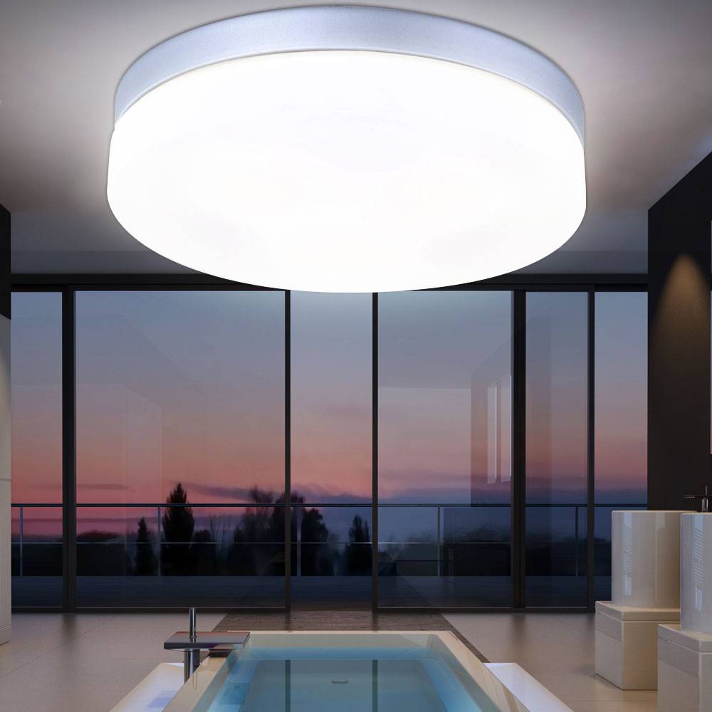 Außen Beleuchtung Decken Lampe Fernbedienung Glas opal rund im Set inklusive RGB LED Leuchtmittel