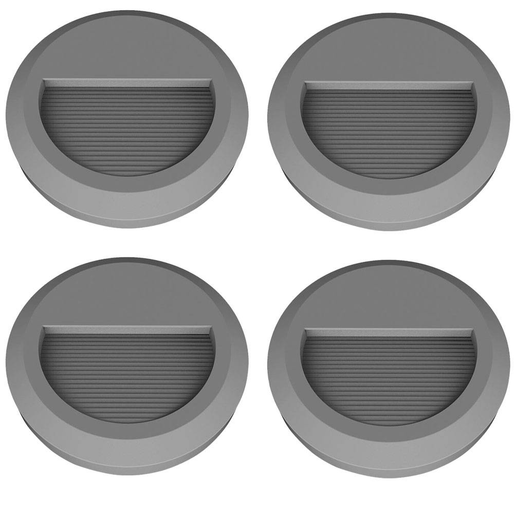 LED Wandleuchte Stufenleuchte Außenlampe Treppenbeleuchtung Garten, Grau, IP65, 2W 60Lm neutralweiß, DxT 15x2,7 cm, 4er Set