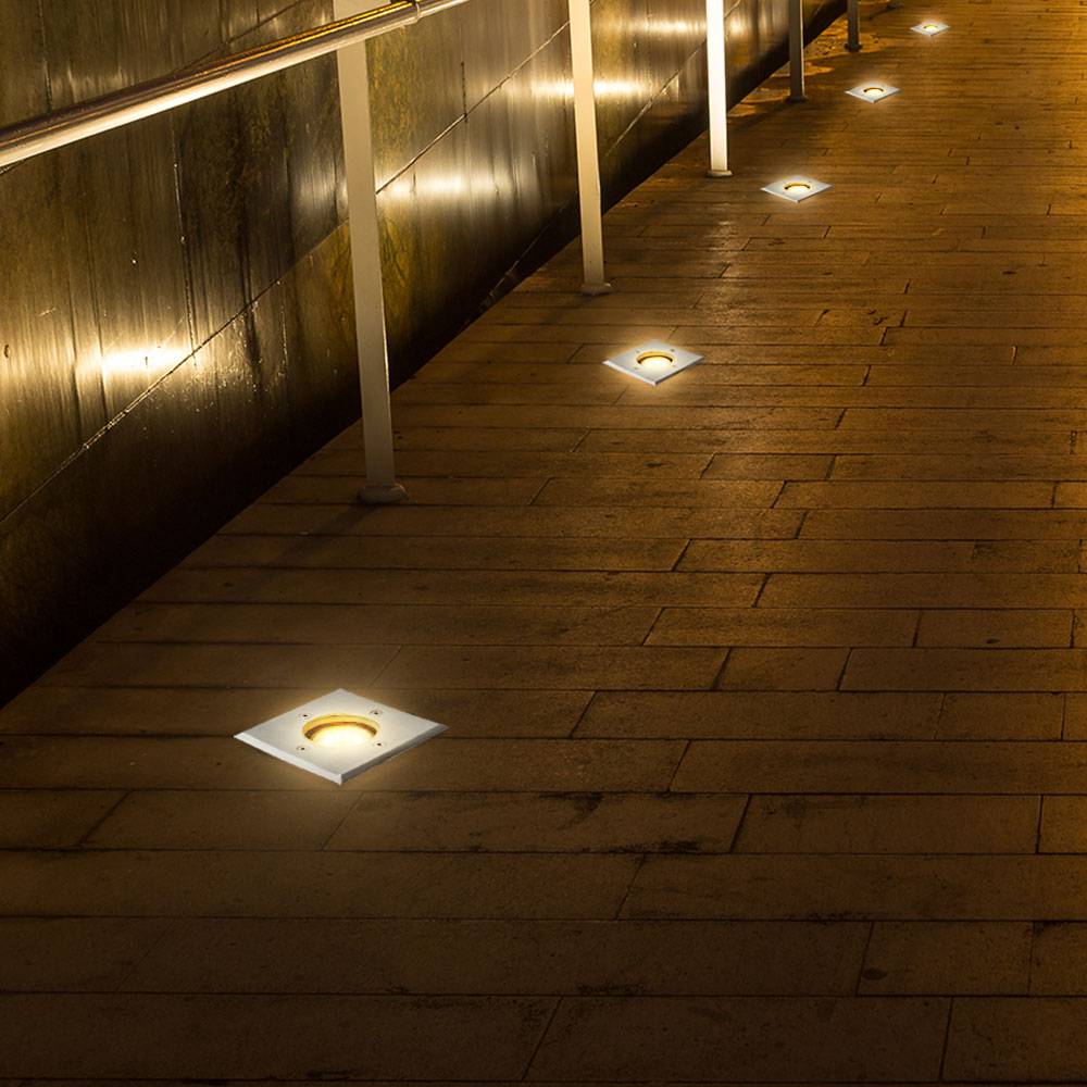 Bodeneinbaustrahler Aussen GU10 Terrassenboden Beleuchtung Bodeneinbauleuchte Außen, App-Steuerung dimmbar, Edelstahl stoßfest, Smart RGB LED 4,5W