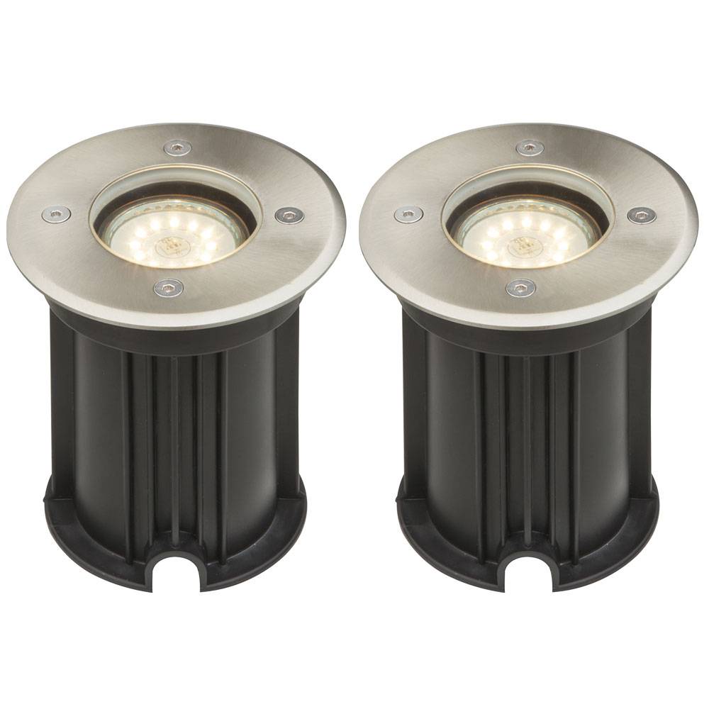 2er Set Außen Einbau Strahler Garten Weg Boden Leuchten Edelstahl Garagen Einfahrt Spots IP65 Lampen