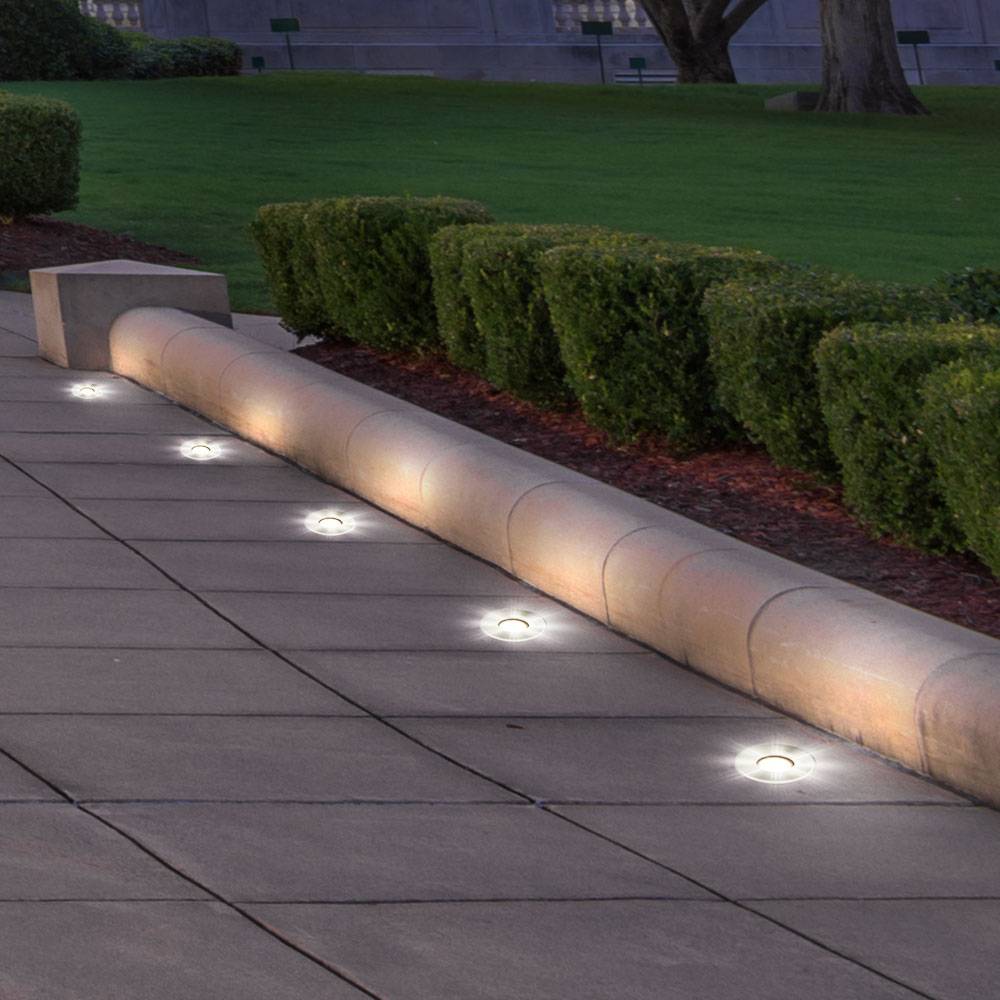 4er Set Einbau Spot Strahler Leuchten Geh Weg Boden Beleuchtung Edelstahl Garagen Einfahrt Außen Lampen befahrbar