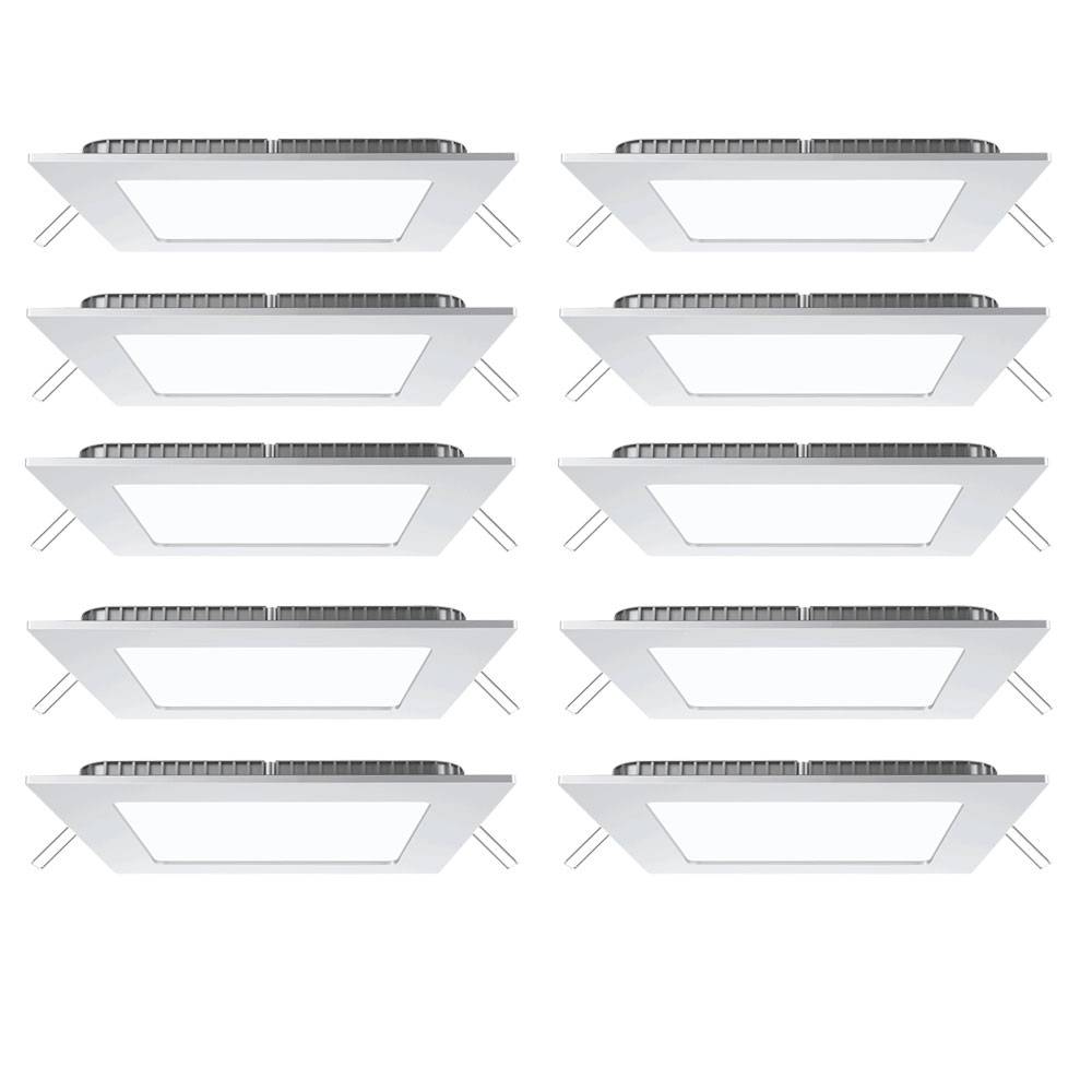 10x LED Einbau Panel Leuchten Wohnraum Decken Strahler Alu Raster Lampen