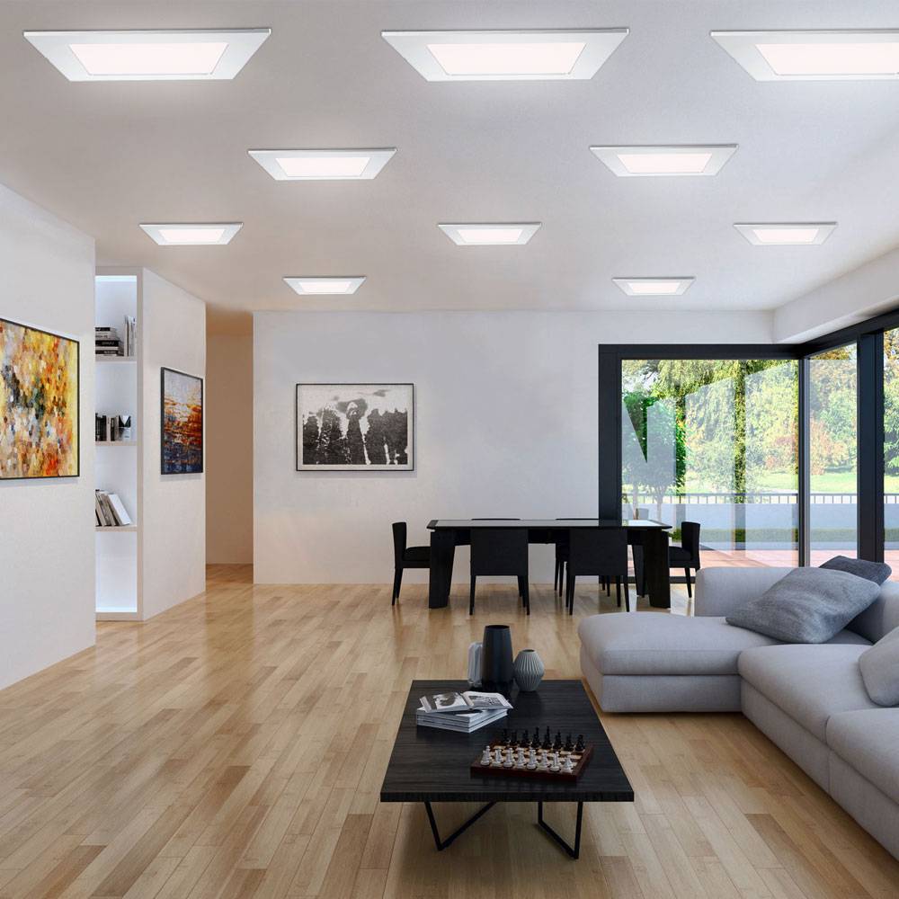 10x LED Einbau Panel Leuchten Wohnraum Decken Strahler Alu Raster Lampen