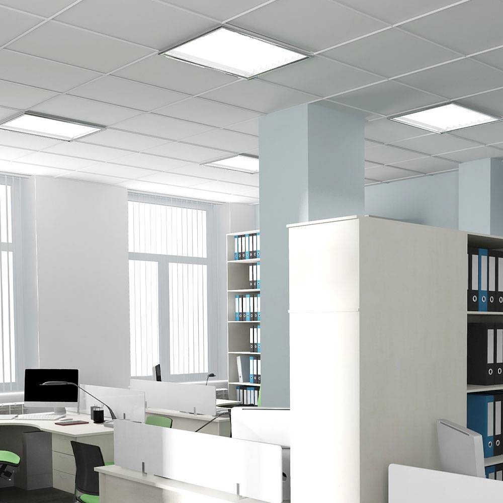 LED Einbaustrahler flach LED Einbaupanel quadratisch Einbau Deckenstrahler LED Deckenleuchte weiß, Aluminium, 36W 4320lm Tageslichtweiß, LxBxH 59,5x