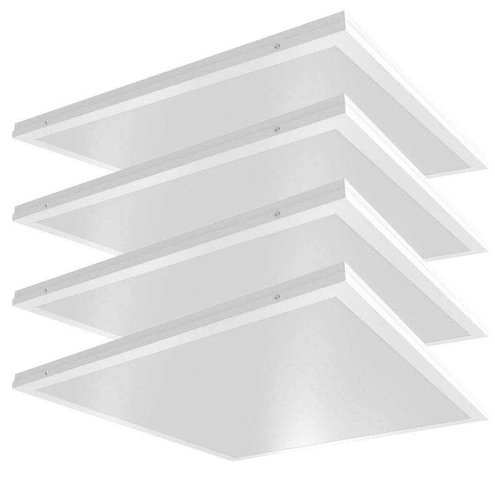 LED Einbaupanel quadratisch Deckenpanel Einbaulampe Einbauleuchte Alu weiß, 36W 4320Lm neutralweiß, LxBxH 59,5x59,5x3,3 cm, 4er Set