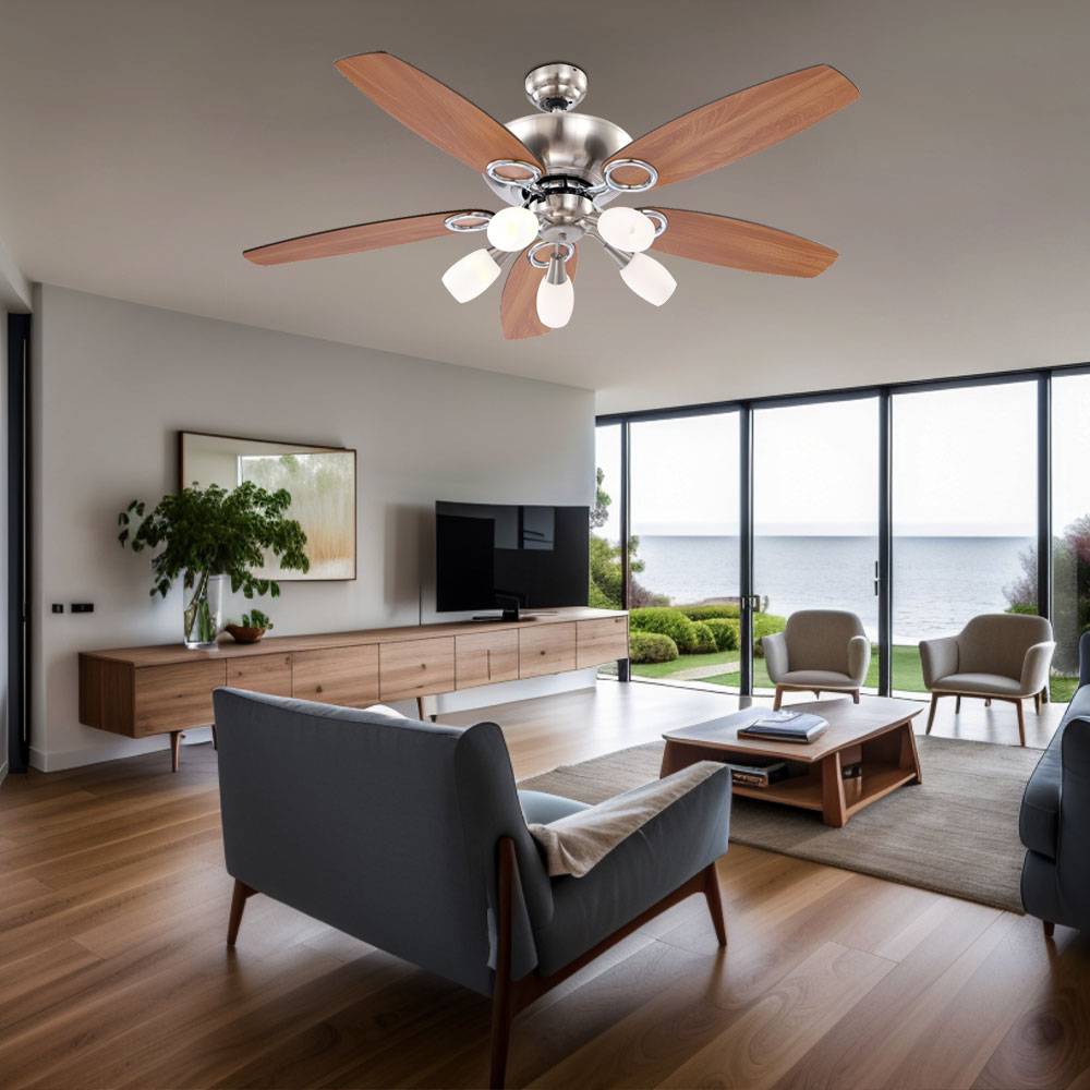 LED Deckenventilator Ventilator mit Zugschalter und Beleuchtung Lampe Ventilator