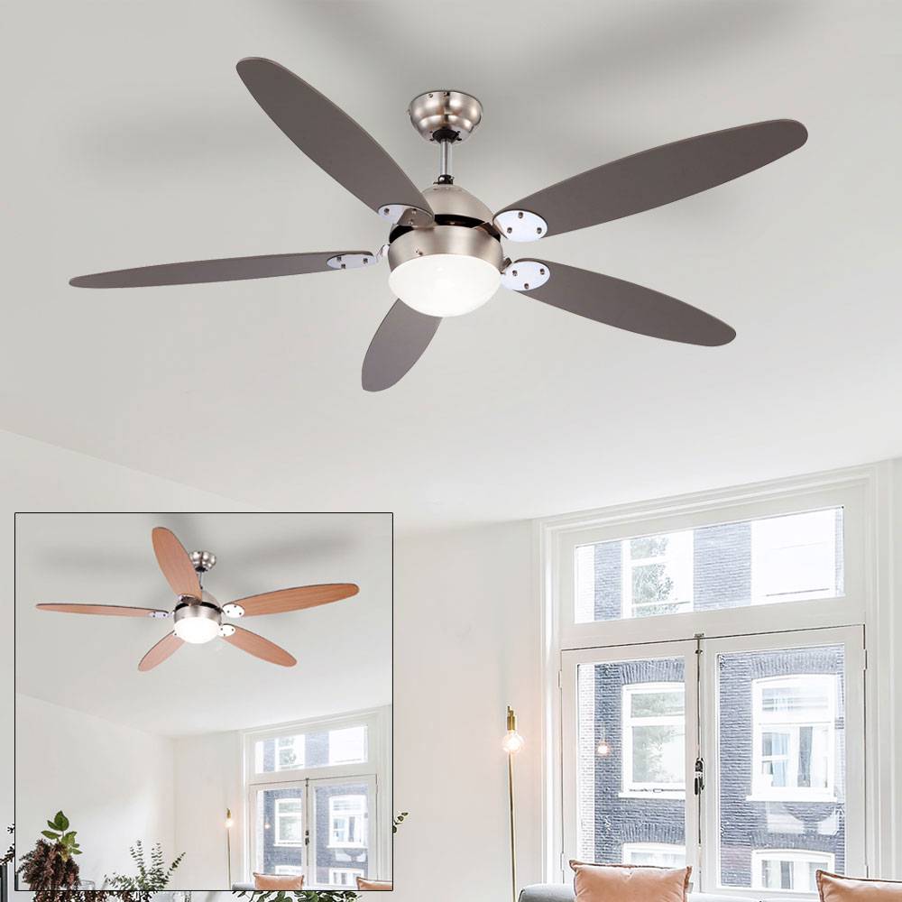 Deckenventilator mit Beleuchtung Ventilator Zugschalter im Set inklusive LED