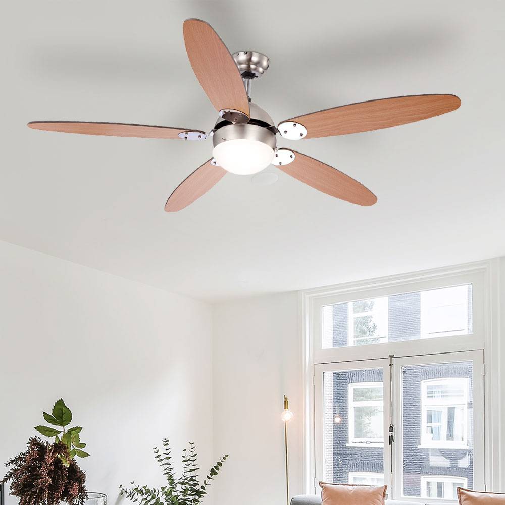Deckenventilator mit Zugschalter und LED Leuchtmittel 132 cm 3 Stufen