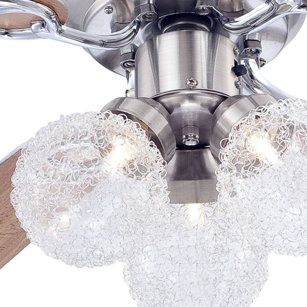 LED Deckenventilator mit Beleuchtung und Zugschalter 3 Stufen Vor- und Rücklauf