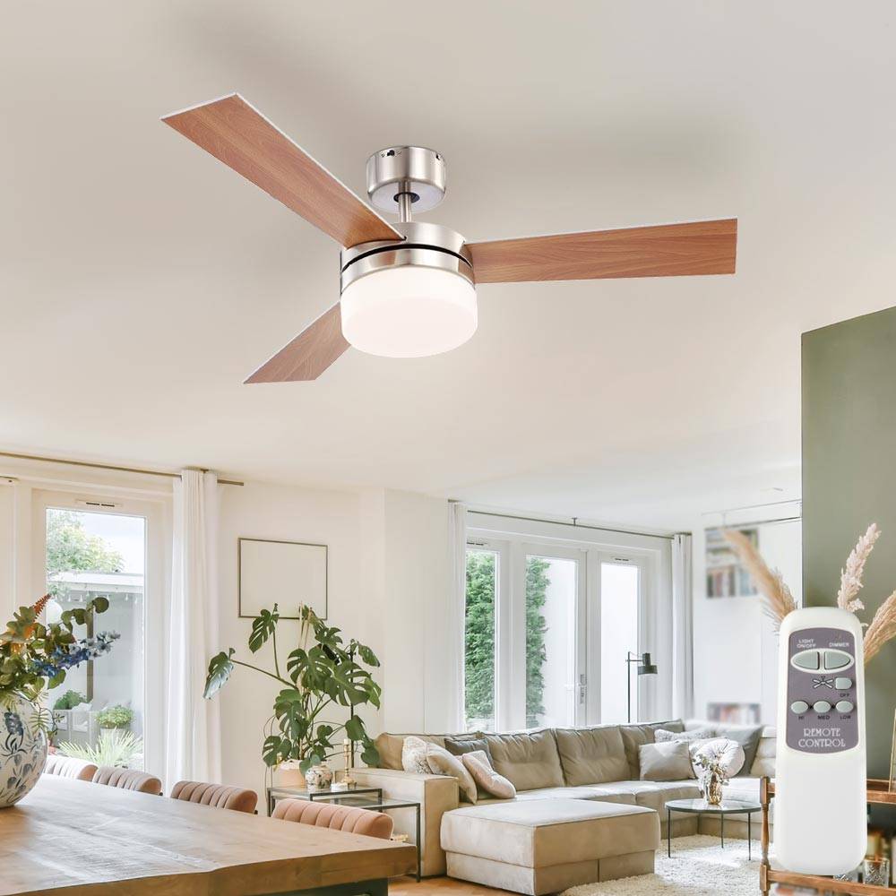 LED Decken Lampe Ventilator Beleuchtung Kühler Lüfter Fernbedienung Leuchte