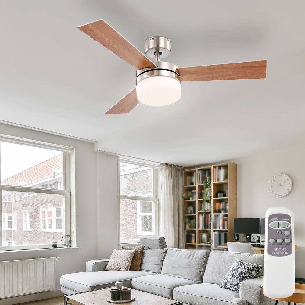 LED Decken Lampe Ventilator Beleuchtung Kühler Lüfter Fernbedienung Leuchte