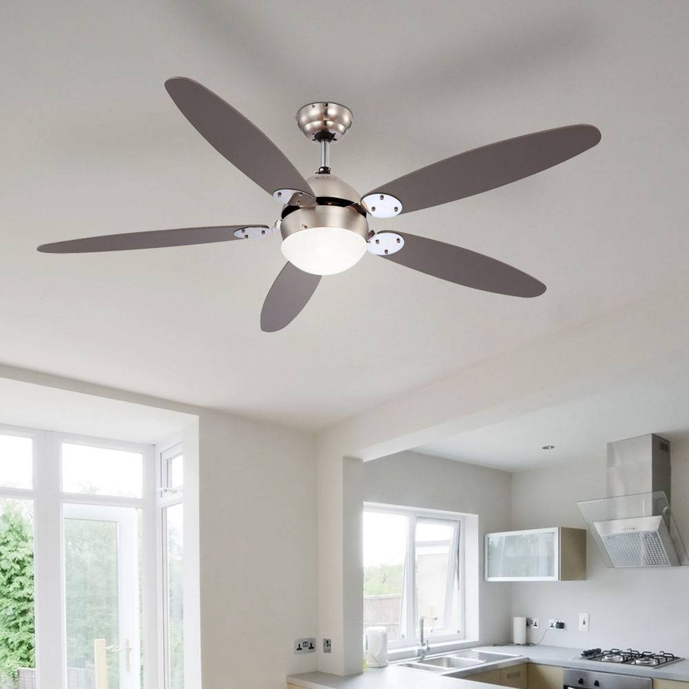 LED Deckenventilator mit RGB-Farbwechsler Fernbedienung 3 Stufen Zugschalter Vor-Rücklauf 132 cm