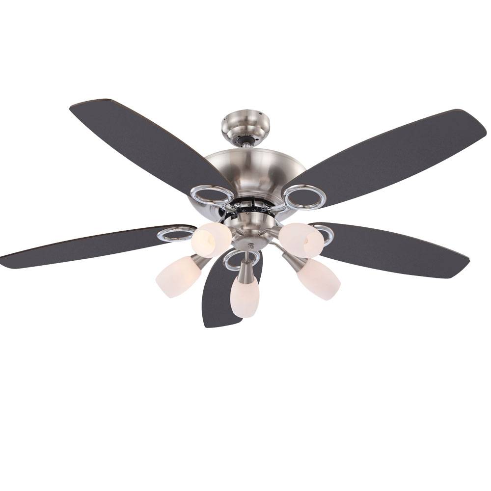 LED Deckenventilator mit Zugschalter 3 Stufen Rechts-Links-Lauf 130 cm Flügel wendbar