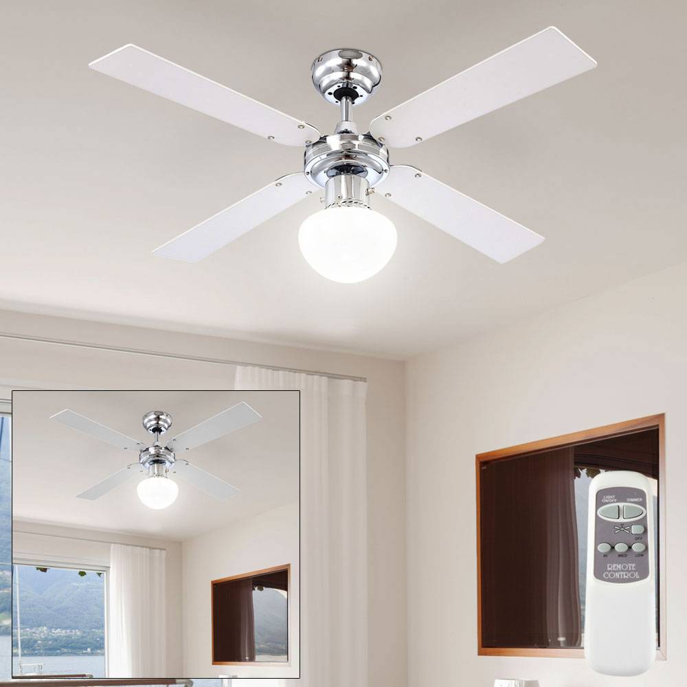 Decken Ventilator Beleuchtung Zugschalter Lüfter Lampe im Set inklusive Fernbedienung